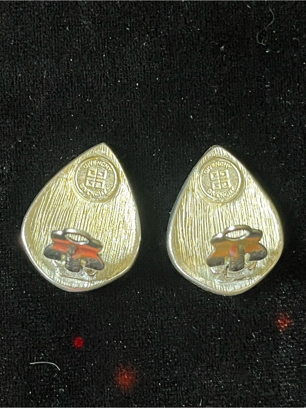 GIVENCHY 1980s Runway Enamel Cabochon Clip-On Earrings, Signed 1753 - Picture 3 of 6